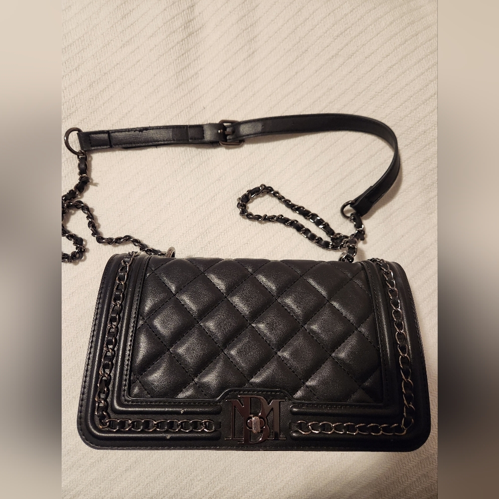 Badgley Mischka Quilted Black Crossbody Bag